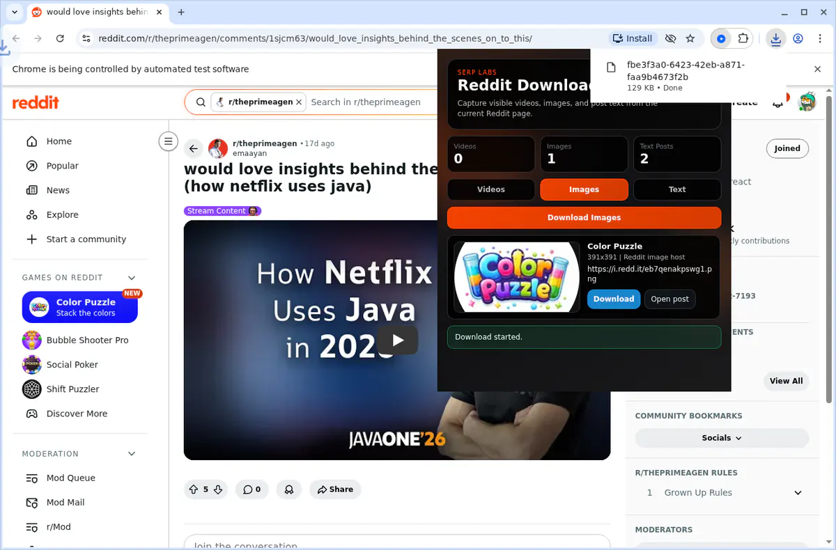 Reddit Video Downloader browser extension screenshot 3