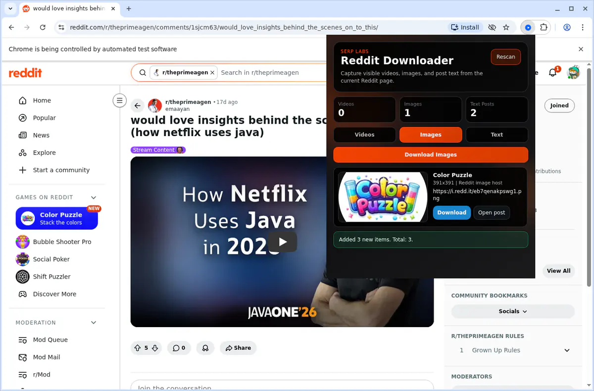 Reddit Video Downloader browser extension screenshot 4