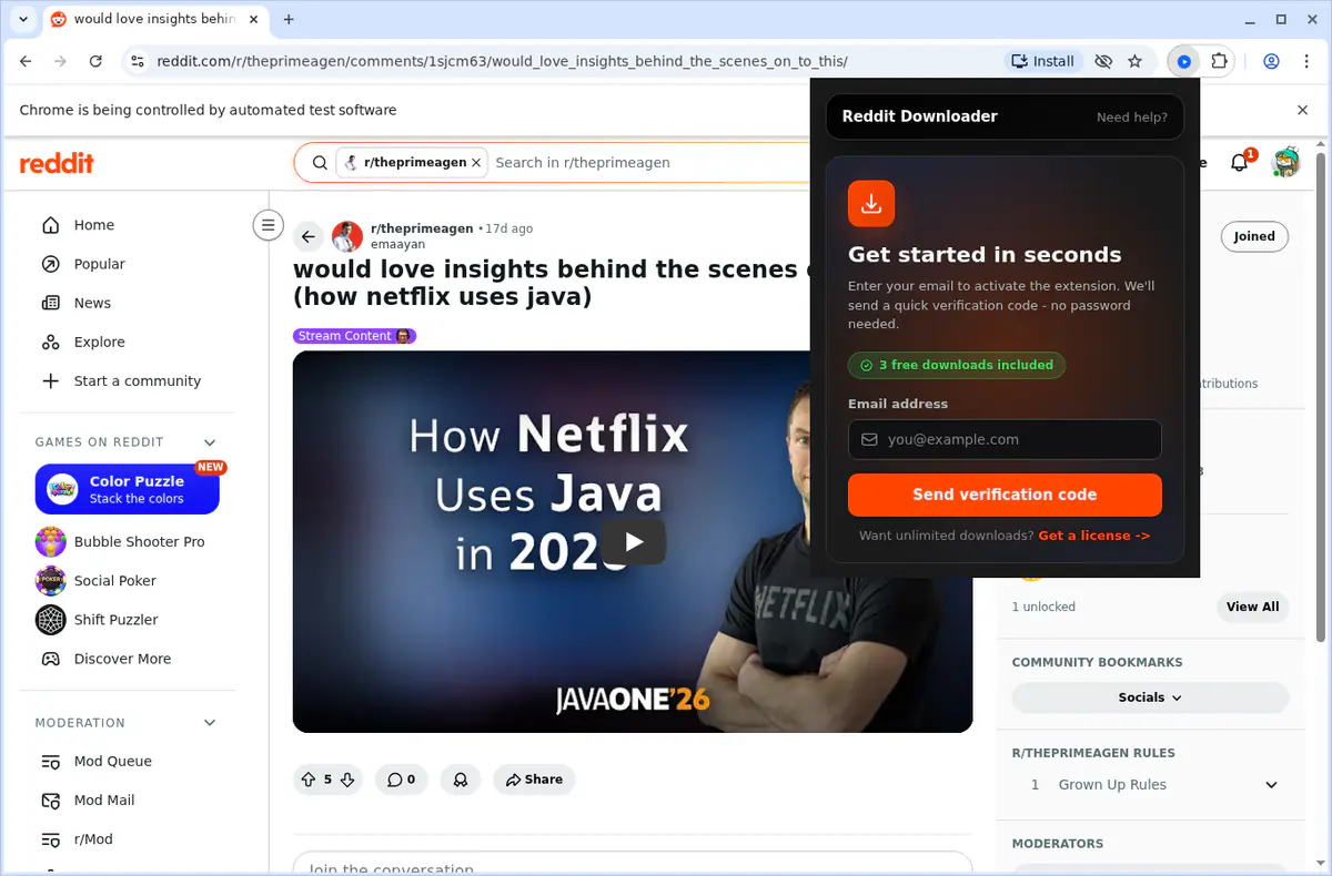 Reddit Video Downloader browser extension screenshot 6